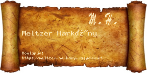 Meltzer Harkány névjegykártya